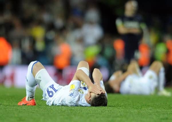 Leeds United's Pablo Hernandez is a dejected figure at the end of the play-off semi-final with Derby. Picture: Tony Johnson.