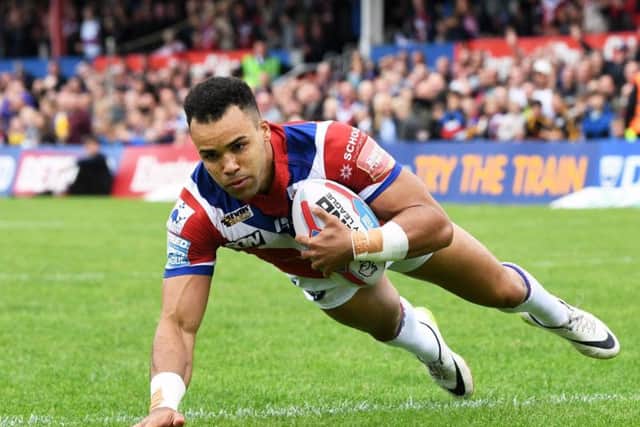 Mason Caton-Brown scored twice in Wakefield's defeat in London.