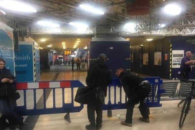 Platforms have been blocked off at Leeds