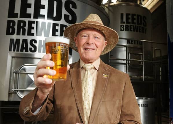 Charity: Geoffrey Boycott with the beer that will be available this summer.