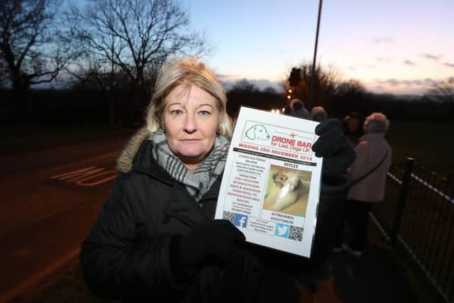 People of lost dogs held a vigil on the road where Mylee was stolen.
 Pictured is Lisa Toon - owner of Mylee.