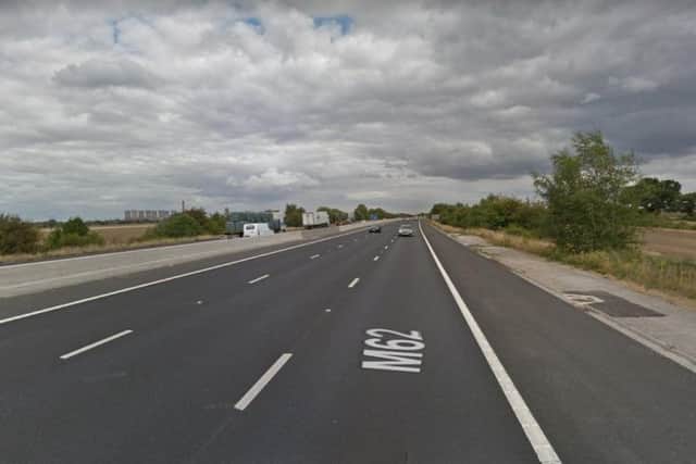 A 50mph speed limit will be imposed on a stretch of the M62 later this month. Picture: Google Maps.