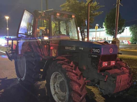 Police caught three men near Xscape in Castleford after they abandoned the stolen tractor (Photo: West Yorkshire Police - Wildlife and Rural Crime).