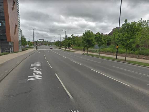 The body was found on Marsh Way, in Wakefield city centre, on Saturday morning. Picture: Google Maps.