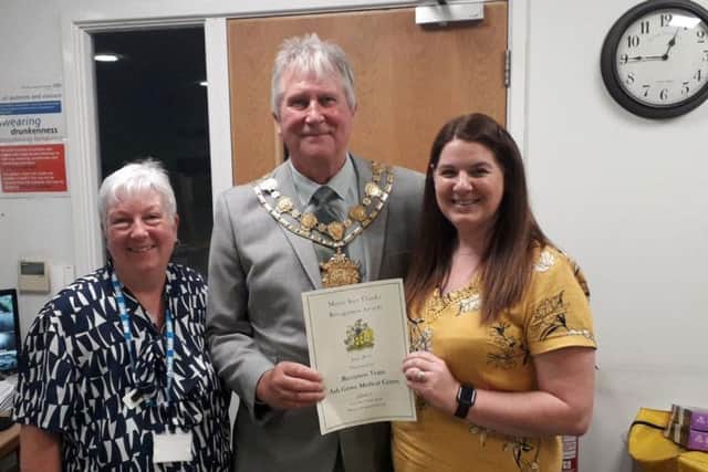 Coun Keith also paid tribute to the reception team at Ash Grove Medical Surgery in Knottingley, including Carole Walshaw (left) and practice manager Jo Hewlett (right).
