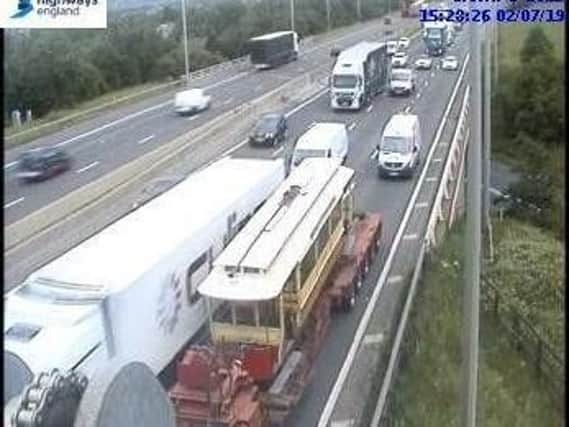 Highways England warned that alarge vehicle, described as an "abnormal load", had broken down.