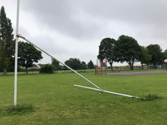 Goal posts on the Orchard Head fields have been broken
