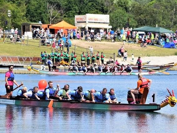 It was a battle royale on the water atPugneys Country Park this weekend teams of rowers took part in the annual charity Dragon Boat Race.Picture: Reyners Photography.