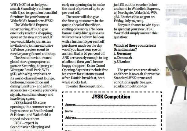 Pick up a copy of your Wakefield Express to enter the competition.