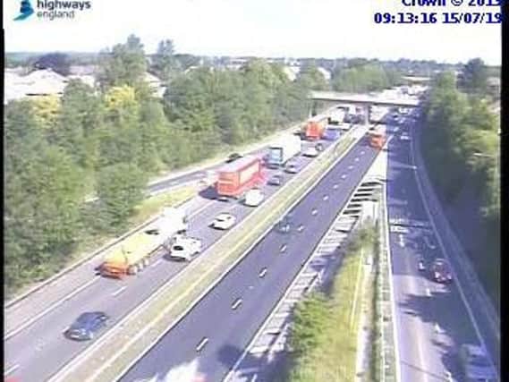 A collision on the A1 atJ38, Redhouse,near Skelbrooke has closed lane two of the northbound carriageway.Picture: Highways England