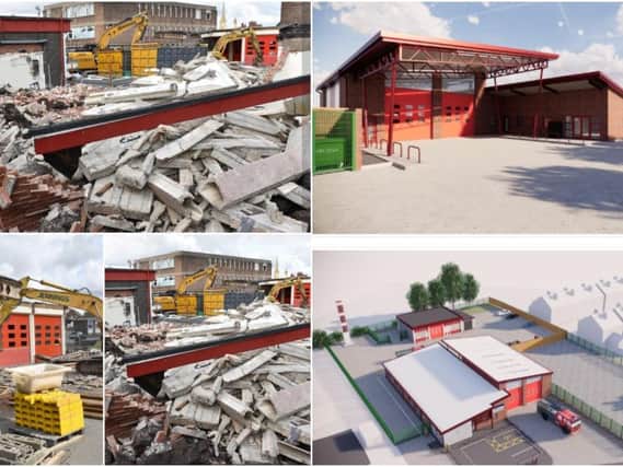 The demolition begins and what the new fire station will look like, (Pictures WYFRS)