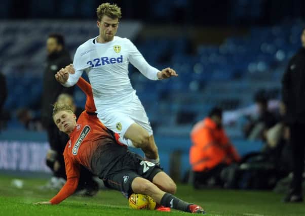 Patrick Bamford, who had Leeds United's best chance to score against Manchester United.