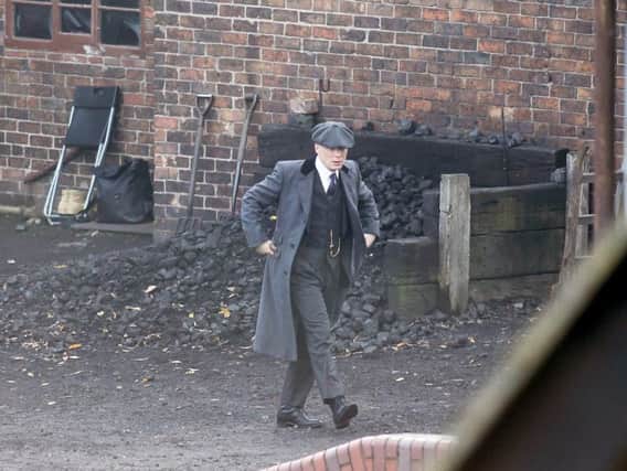 Cillian Murphy as Thomas Shelby on set at the Black Country Museum, West Midlands, for the filming of the fifth series of popular gangster hit Peaky Blinders. Picture: Anita Maric / SWNS.com