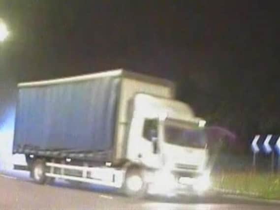 A lorry was driven the wrong way along the M1 during a police pursuit.