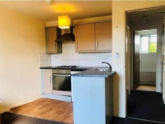 Meadow Court, Wakefield. Features a communal entrance hall, open plan lounge/kitchen and a Juliette balcony.