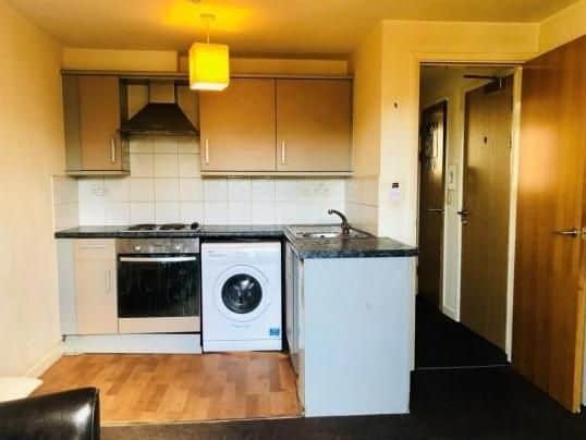 Meadow Court, Wakefield. Features a communal entrance hall, open plan lounge/kitchen and a Juliette balcony.