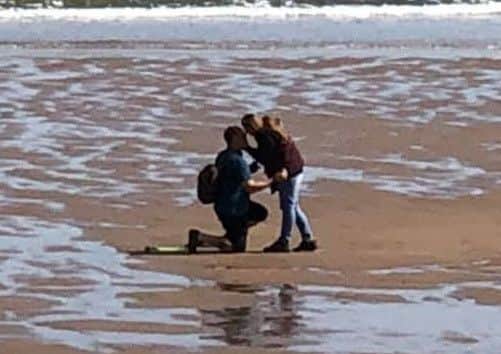 The proposal was caught on camera - but then lost!