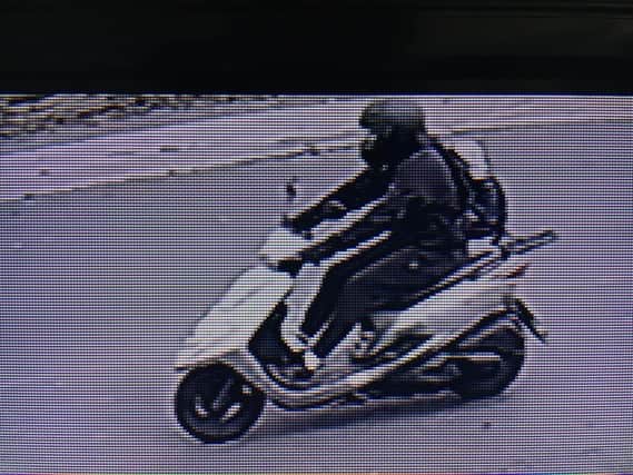 South Yorkshire Police are appealing to the rider of the scooter (pictured above)to get in touch.