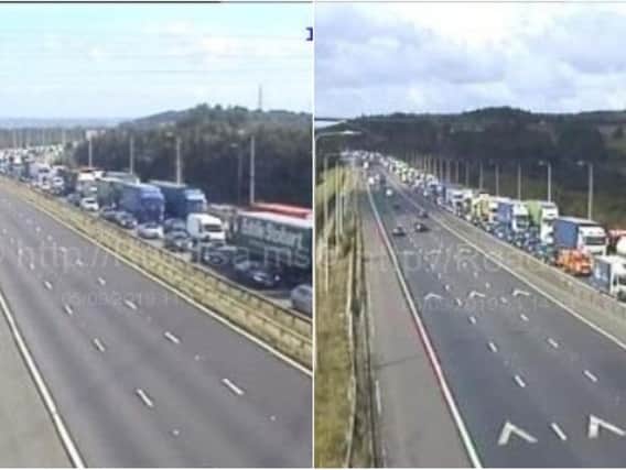 Queues on the M52 (Picture Highways England)