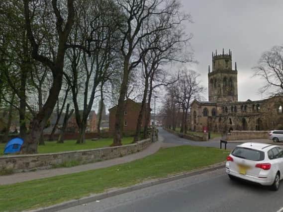 The area around All Saints Church at Pontefract.