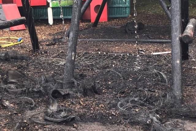 Workers at a playground have praised Knottingleys community spirit after arsonists caused more than 10,000 worth of damage over the weekend.