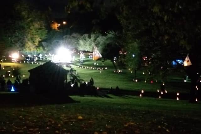 The Valley Gardens transformed into a 'magical wonderland' with lanterns hanging from branches and lights along the paths