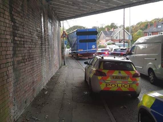 The HGV hit the bridge on Tyhornes Lane. (pic from WYP)