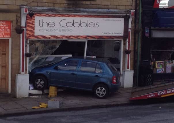 CAFE SMASH A car has crashed into Cobbles Cafe.
