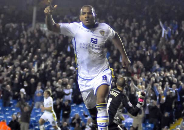 Rodolph Austin celebrates his winning goal for Leeds United against Burnley. Picture: IAN HARBER