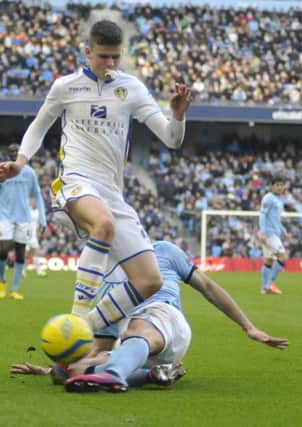Leeds United's player of the year, Sam Byram, in action during the season against Manchester City. Picture: IAN HARBER