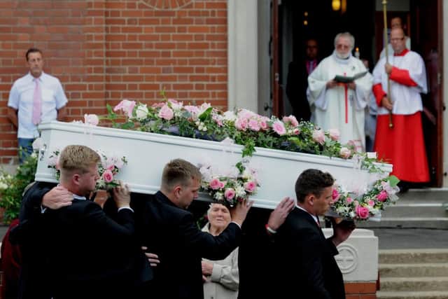 The funeral of Bethany Jones at St Josephs Church, Moorthorpe, South Elmsall...20th June 2013.