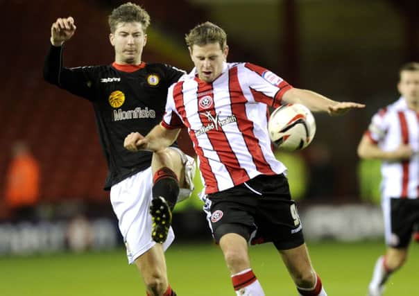 Leeds United signing Luke Murphy in action for Crewe against Sheffield United.