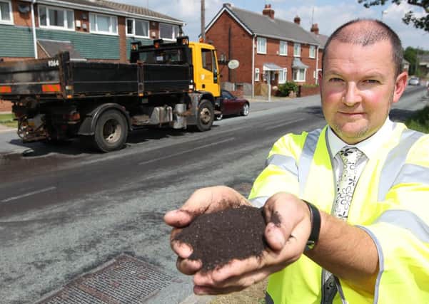 Wakefield council are 'gritting' the roads with hard stones to combat the intense heat. The road temperature is said to be 50 degrees. Graham West from the council.