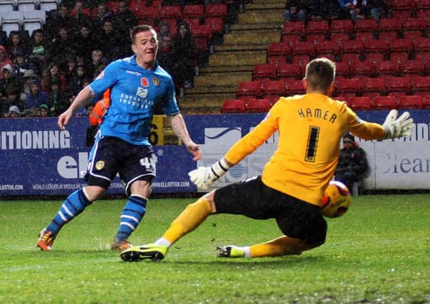 Ross McCormack scores the first of his four goals against Charlton. Picture: JONATHAN GAWTHORPE