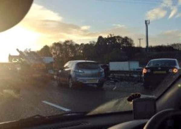Picture of M1 crash taken by Alex Brook on Twitter