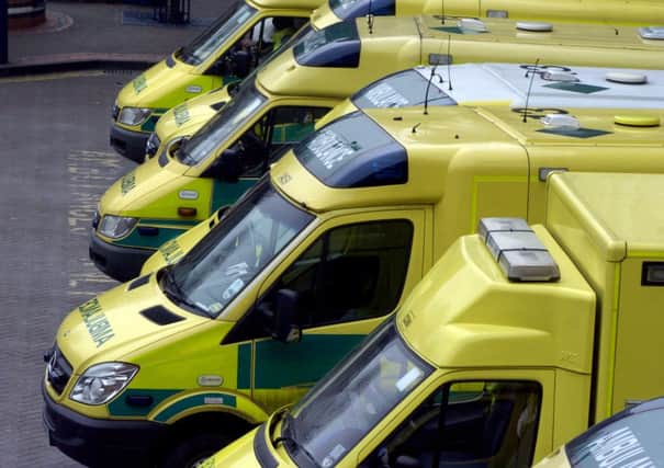 Date:14th January 2010.
Ambulances at Leeds General Infirmary Jubilee Wing.