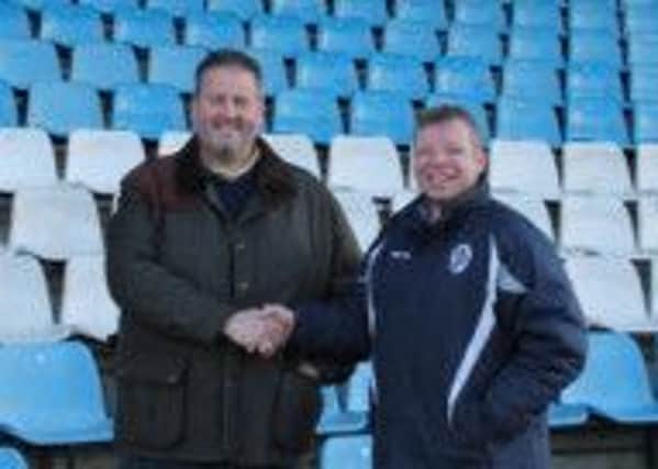 Big Fellas nightclub owner Tony Lumb (left) with Rovers chief executive Craig Poskitt.