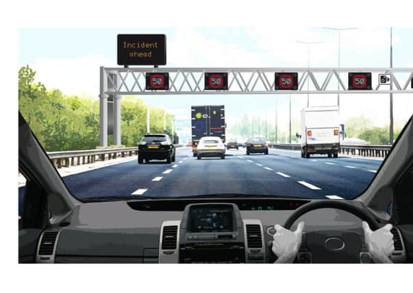 Highways Agency supplied artist impression of the M62 Managed Motorway scheme.