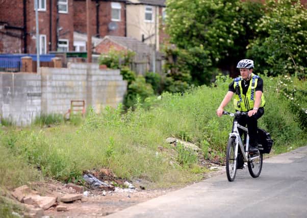 Police presence increased around the area in Glasshoughton where a series of sexual assualts took place on young females.
Picture: Waste land near Garden Street.
p315a422