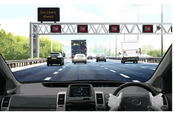 Highways Agency supplied artist impression of the M62 Managed Motorway scheme.