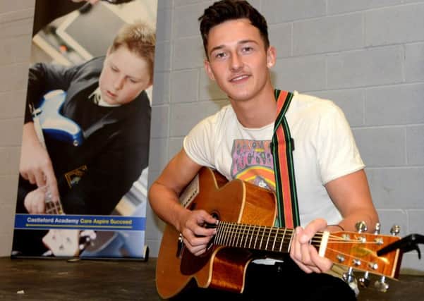 Jack Walton when he performed at his former school Castleford Academy