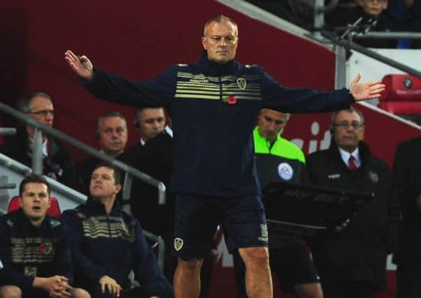Leeds United's new head coach Neil Redfearn on the touchline in his first game in permanent charge of the first team. Picture: James Hardisty