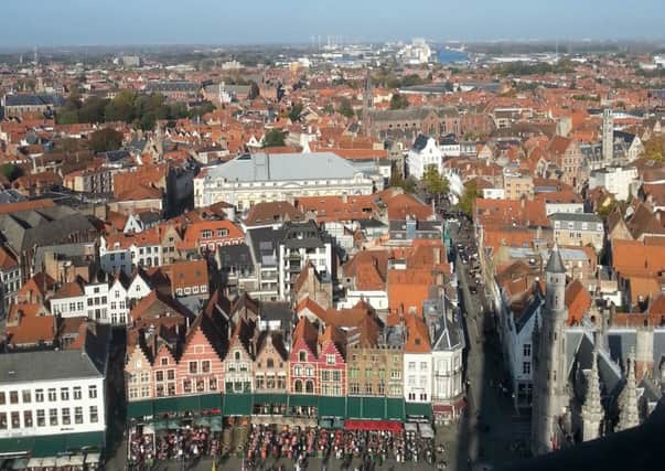 The Belfry tower offers a captivating view of Bruges.