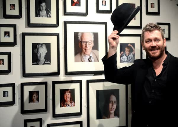 Photographer and artist Richard Stanley pictured inside Pontefract museum with his exhibition of portraits taken during Pontefract's annual liquorice festival.
p311d446