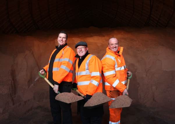 Wakefield Council is ready for winter, with new trucks and thousands of tonnes of grit.
Craig West, Coun David Dagger, Tony Evans