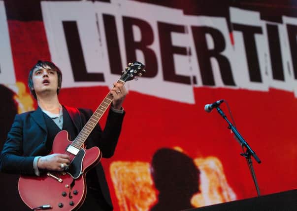 The Libertines' Pete Doherty on stage at the Leeds Festival.
