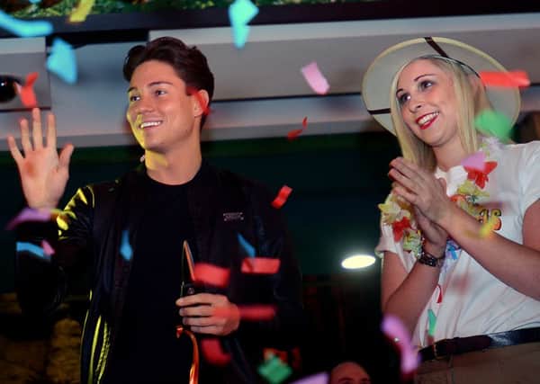 The Only Way is Essex star, Joey Essex, officially opens Volcano Falls mini golf, Xscape, Glasshoughton.
p327a404