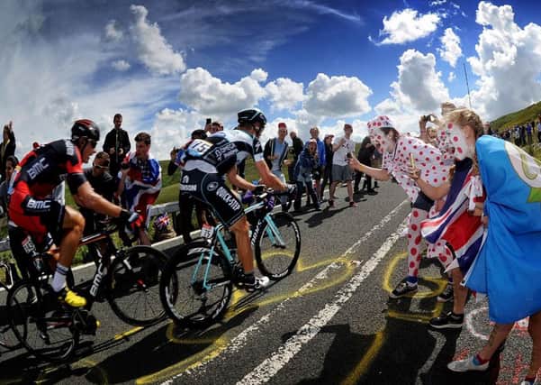 The ascent of Holme Moss during last year's Tour de France