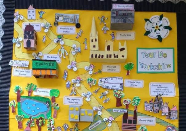 Hendal Primary School won first prize in a Tour de Yorkshire competition with this piece of art. Picture: DI BRIGGS