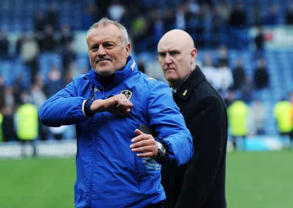 Neil Redfearn on the Elland Road pitch after the last game of the season.